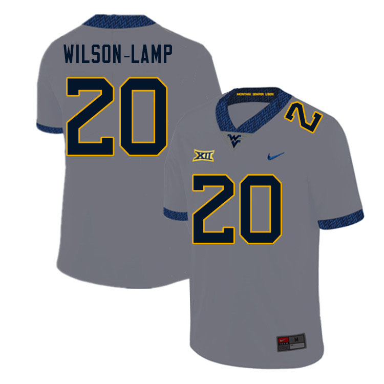 Men #20 Andrew Wilson-Lamp West Virginia Mountaineers College Football Jerseys Sale-Gray
